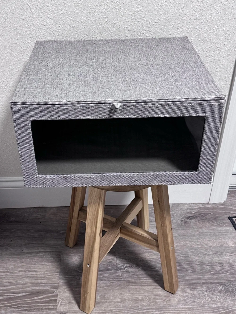 The Container Store Cambridge Drop-Front Sweater Box Grey EUC